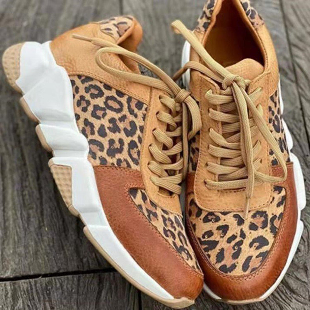 Kvinnors Sneakers Trendig Panther-design Andningsbart Syntetmaterial-1