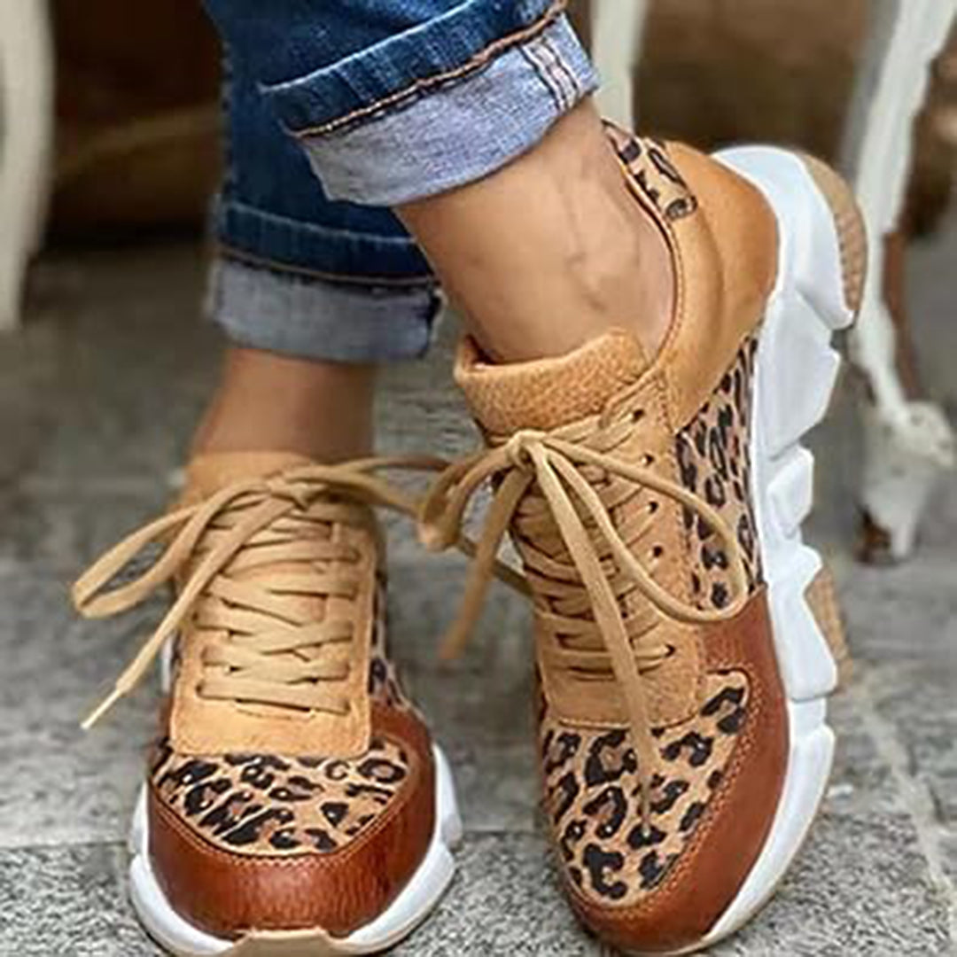 Kvinnors Sneakers Trendig Panther-design Andningsbart Syntetmaterial-3