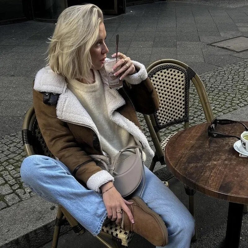 Dam Pälsjacka Klassisk Fuskpäls Med Elegant Design-2