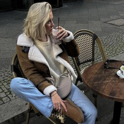 Dam Pälsjacka Klassisk Fuskpäls Med Elegant Design-2