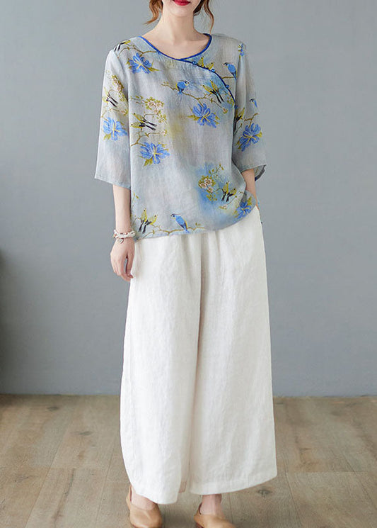 Kvinnors Blus Elegant Polyester Livlig Design-1
