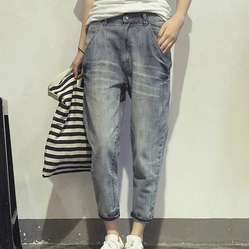 Dam Jeans Hög Midja Bekväma 100% Bomull Klassisk Stil 1