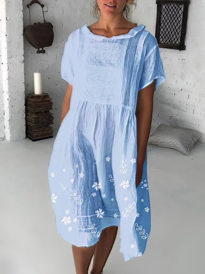 Damklänning Blommig Avslappnad Polyester för Damer-2