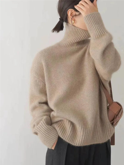 Kvinnors Turtleneck Tröja i 100% Kashmir-3