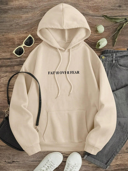 Lång Hoodie Dam Avslappnad Polyester med Justerbar Huva-5