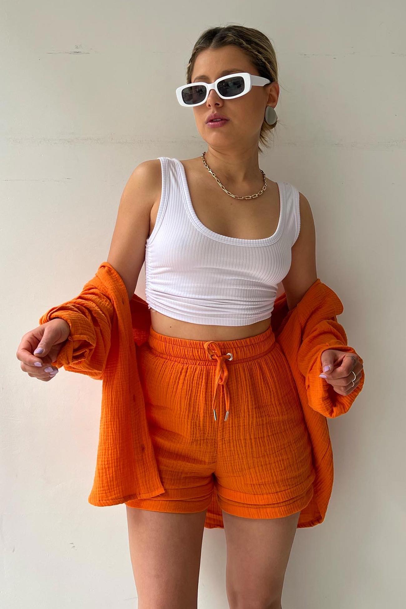 Dam Skjorta Långärmad Elegant Polyester-3