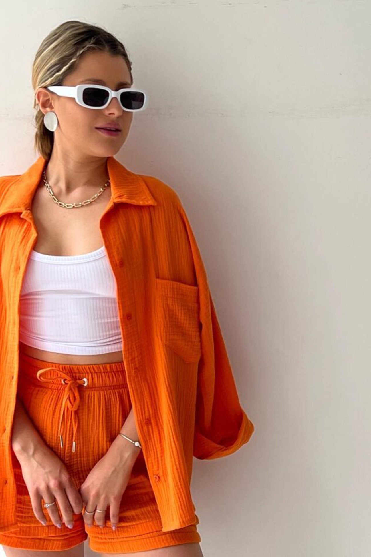 Dam Skjorta Långärmad Elegant Polyester-2