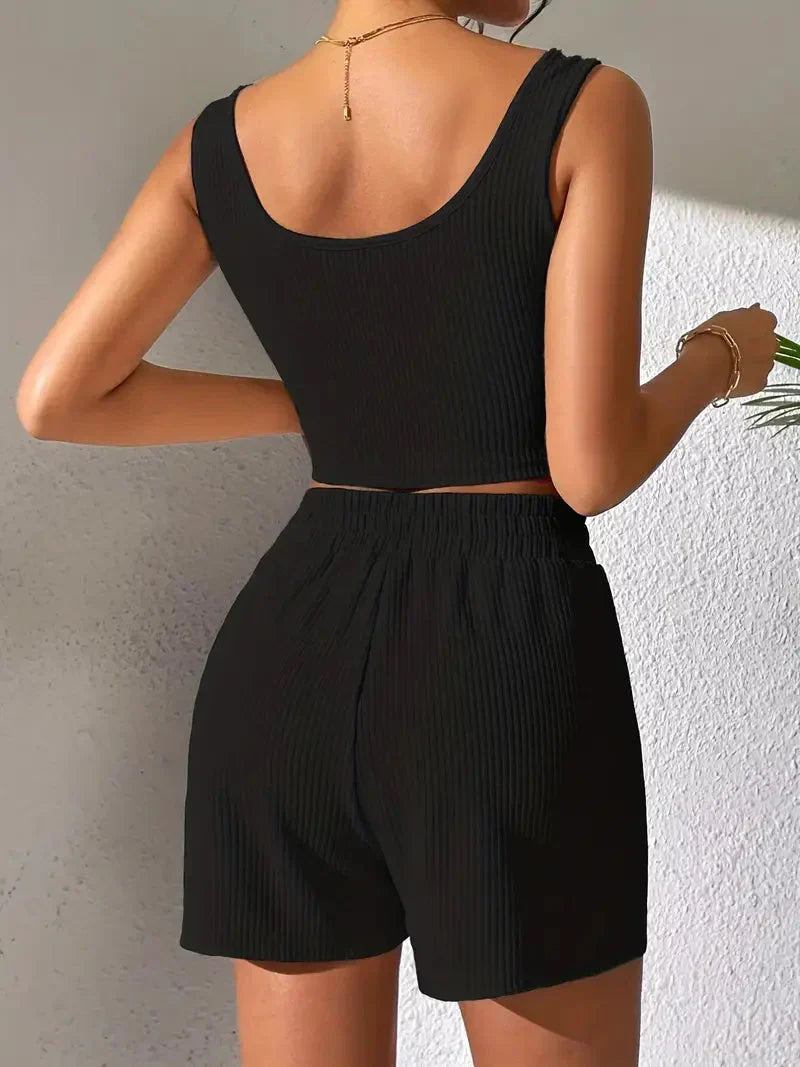 Kvinnors Sommaroutfit Trendig Bomull Andningsbar-3