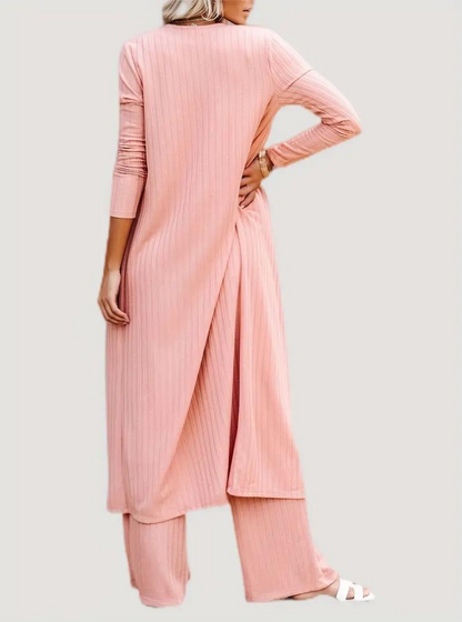 Kvinnors Tredelad Loungesats Ribbad Polyester-4