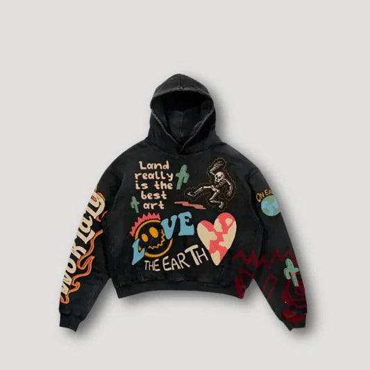 Unisex Hoodie Grafisk Design 100% Bomull Streetwear-1