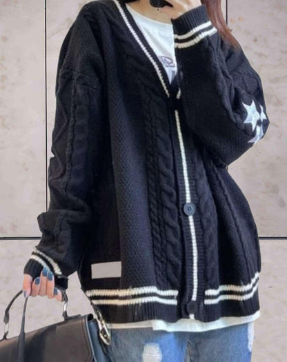 Variant image for Damstickad Tröja Stjärnmönster Mjukt Material-1