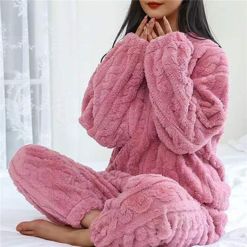 Variant image for Dam Fleece Pyjamas Set Långärmad Topp och Byxor-4