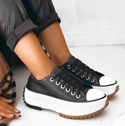 Kvinnors Sneakers Platå Ergonomisk Syntetiskt Läder-4