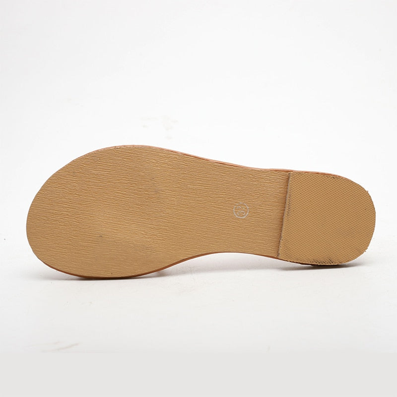 Dam Sandaler Gladiator Flätad PU-läder-4