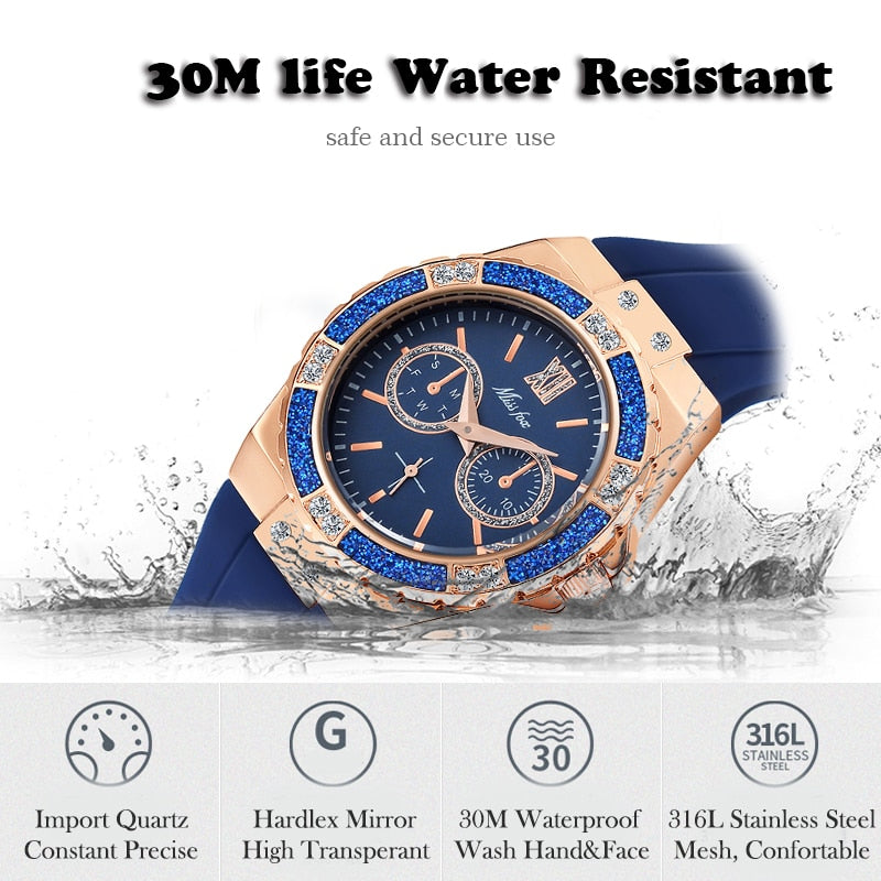 Herrklocka Chronograph Rostfritt Stål Gummiband-3