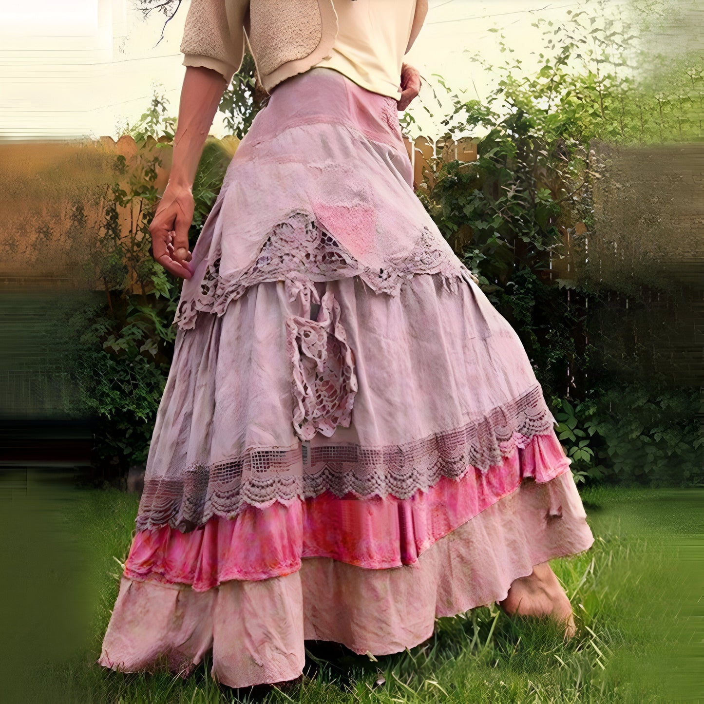 Dam Maxiklänning Boho Stil Lätt Material för Sommar-2