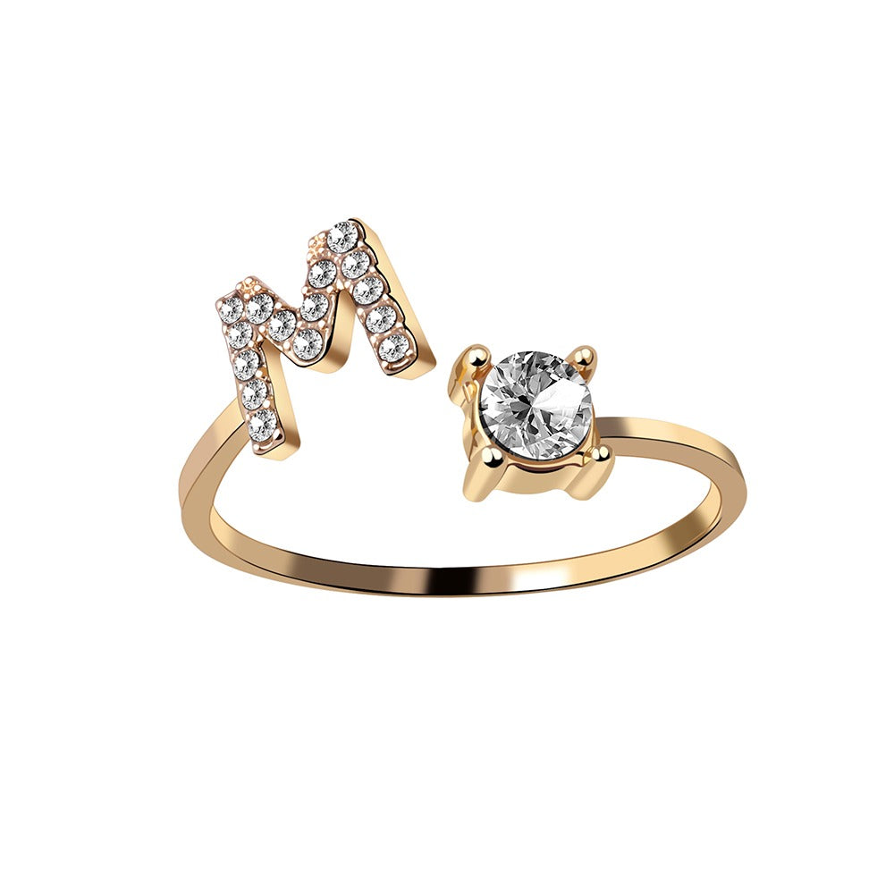 Variant image for Anpassningsbar Ring med Bokstäver i Metall för Män och Kvinnor-25