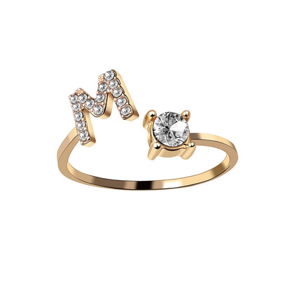 Variant image for Anpassningsbar Ring med Bokstäver i Metall för Män och Kvinnor-25