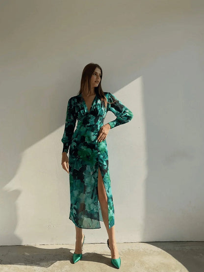 Kvinnors Långärmad Klänning Modern Design i Fint Tyg 6