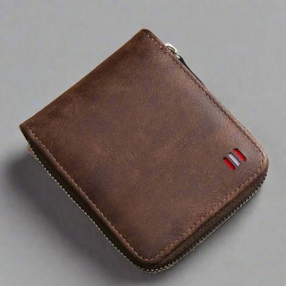 Dam Vintage Kort Dragkedja PU-Läder-2