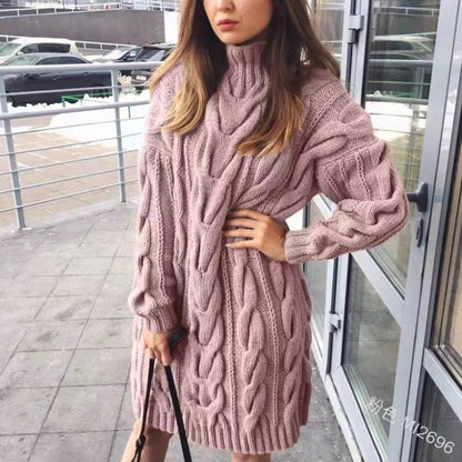 Kvinnor Klänning Vridväv Mjuk Stickad-5