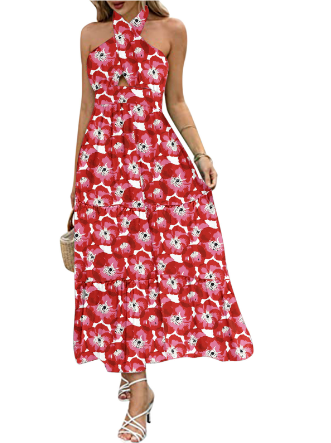 Variant image for Dam Midiklänning Tvärkorsad Halsringning Andningsbar Tyg-9