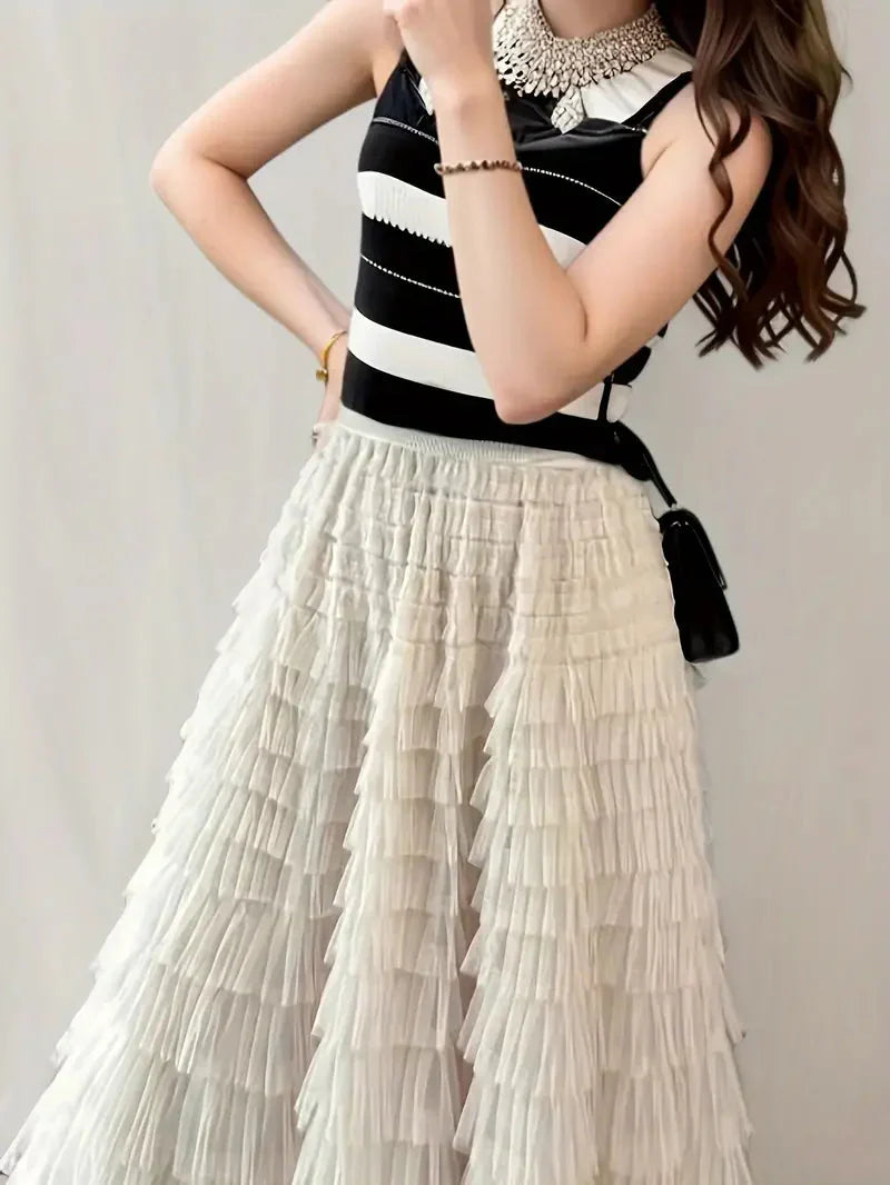 Variant image for Kvinnors Tyllkjol Trendig Design Luftig Polyester-31