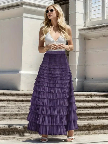 Variant image for Kvinnors Tyllkjol Trendig Design Luftig Polyester-16