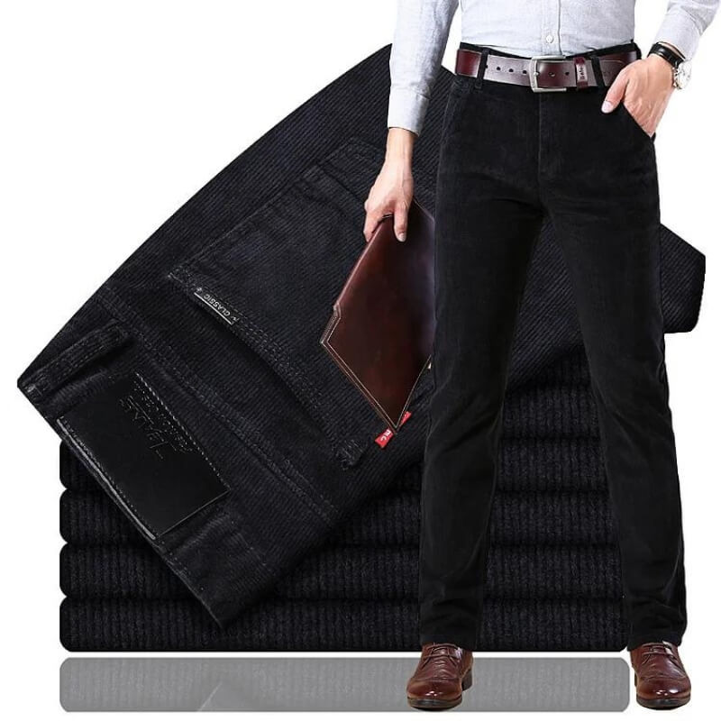 Herr Jeans Klassiska Corduroy Traditionell Passform Högkvalitativt Sladdtyg-5