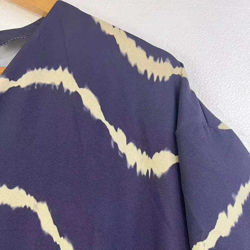 Långärmad Klänning Boho Löst Passform Polyester för Kvinnor-4