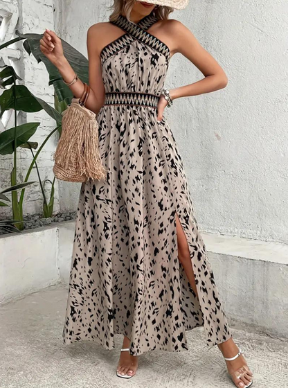 Dam Maxiklänning Boho Stil Mjuk Bomull för Sommar 10