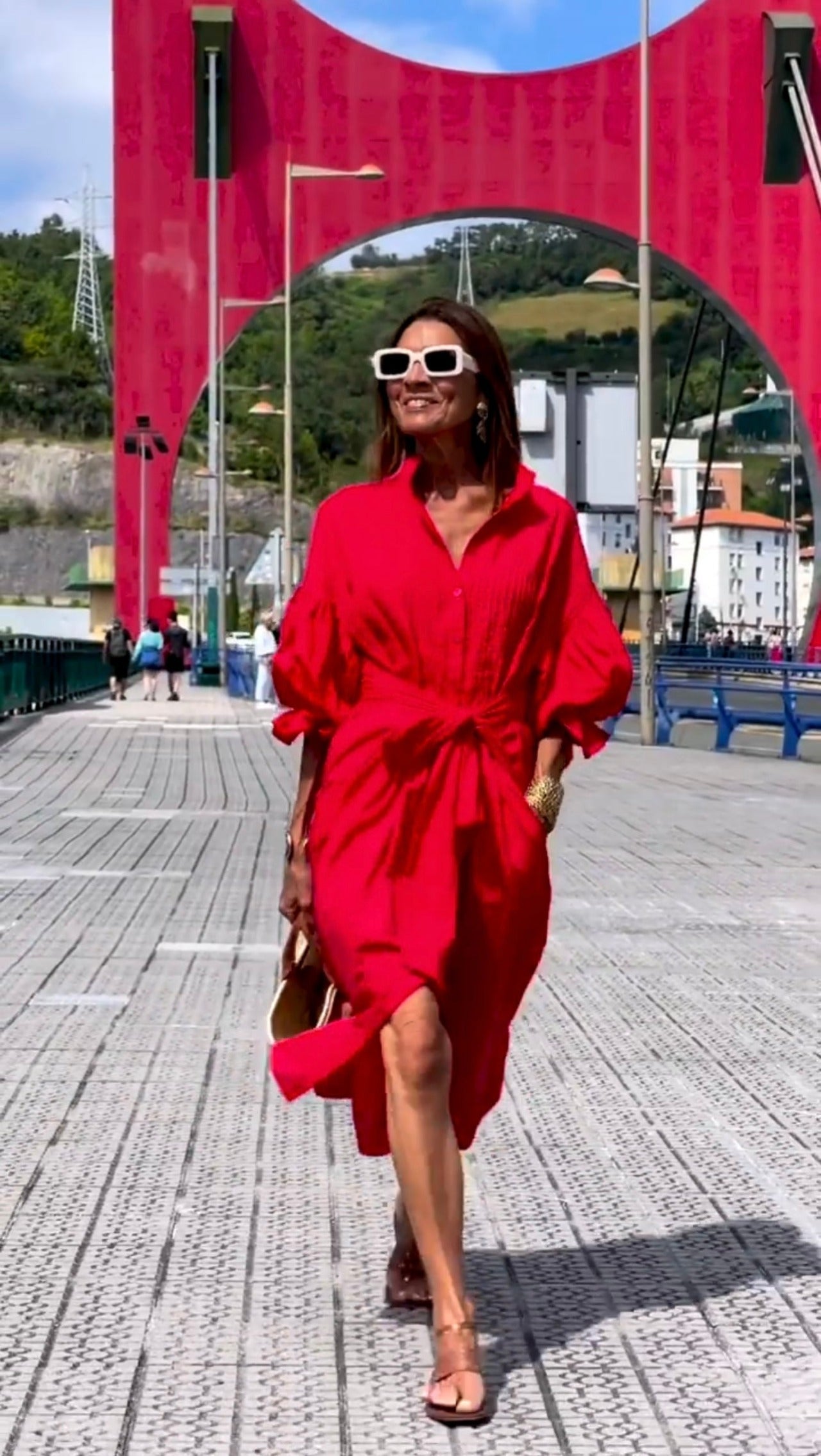 Dam Långklänning Lätt Passform Polyester för Fest och Vardag-4