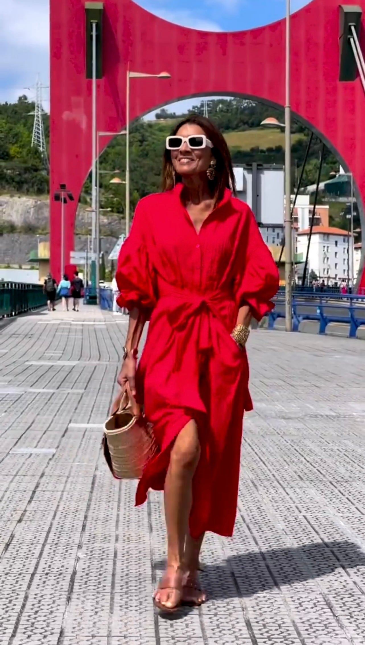 Dam Långklänning Lätt Passform Polyester för Fest och Vardag-6