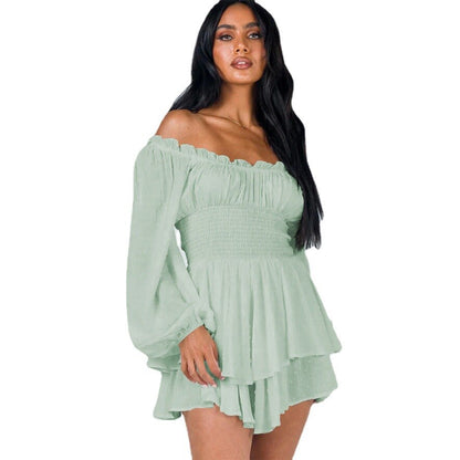 Variant image for Dam Sommarklänning Axelfri Ruffles Lätt Tyg-1