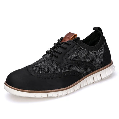 Herrskor Finskor i Beige Mesh med Brogue Detaljer – Hållbar Läder och Andningsbart Material för Elegant Stil 9