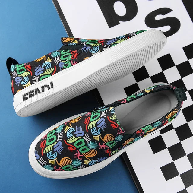 Dam Sneakers Färgglad Slip-On Duk-2