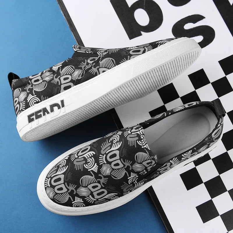 Dam Sneakers Färgglad Slip-On Duk-4