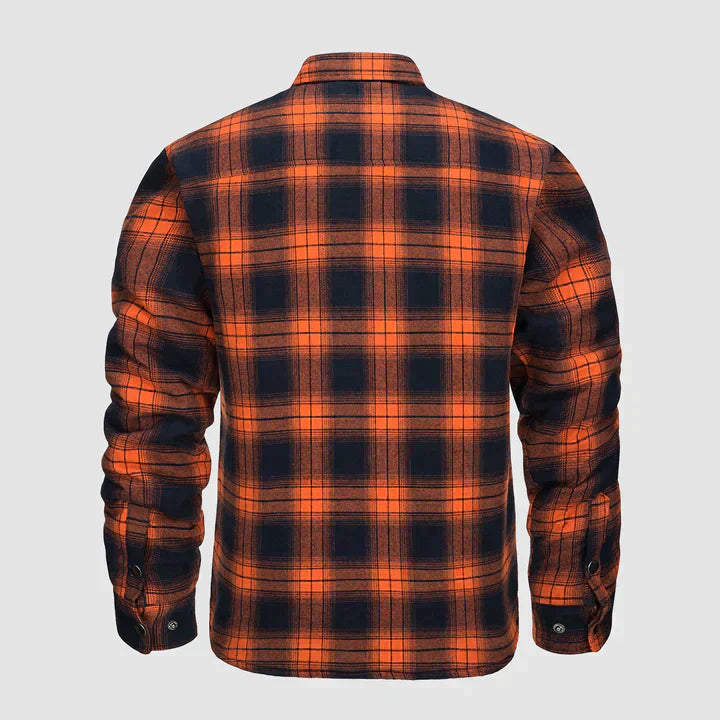 Herrjacka Fodrad Flanell Polyester för Vinter 5