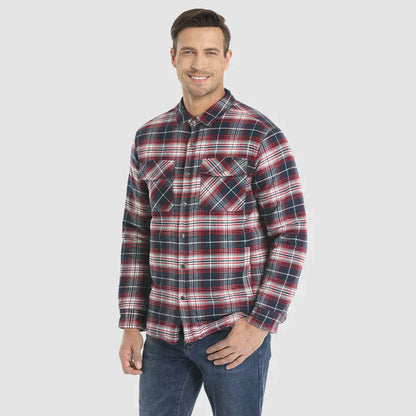 Herrjacka Fodrad Flanell Polyester för Vinter 12