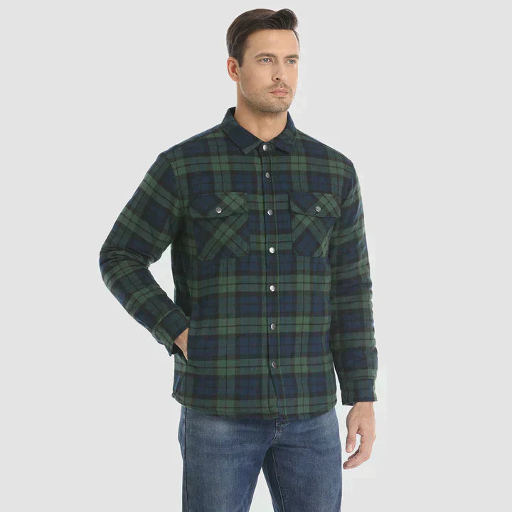 Herrjacka Fodrad Flanell Polyester för Vinter 11