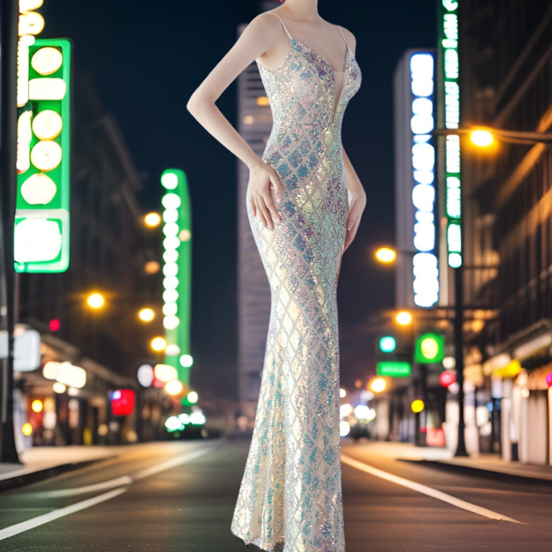 Variant image for Dam Aftonklänning Paljetter och Pärlor Polyester Elegant-1