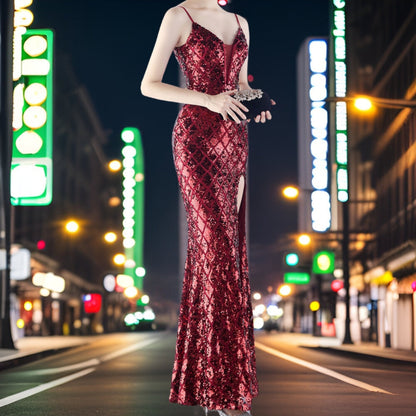 Variant image for Dam Aftonklänning Paljetter och Pärlor Polyester Elegant-16