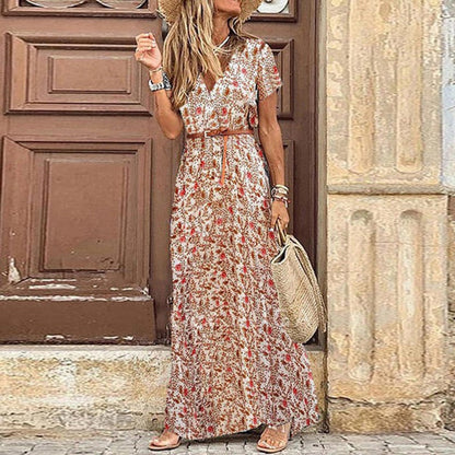 Maxiklänning Dam Boho Sidoslits Lätt Tyg 6