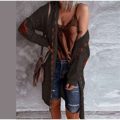 Dam Tröja Huva Lång Knälängd Högkvalitativt Tyg-2