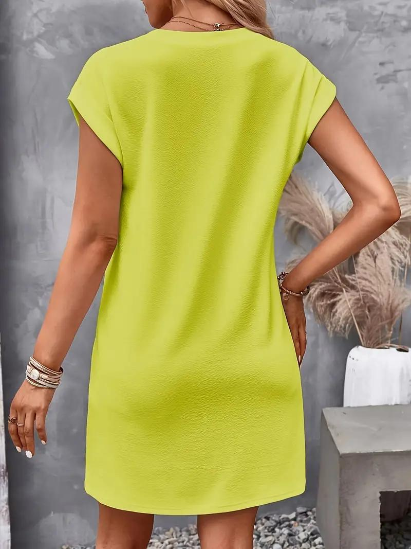 Dam Miniklänning Lätt Passform Kortärmad Polyester-3