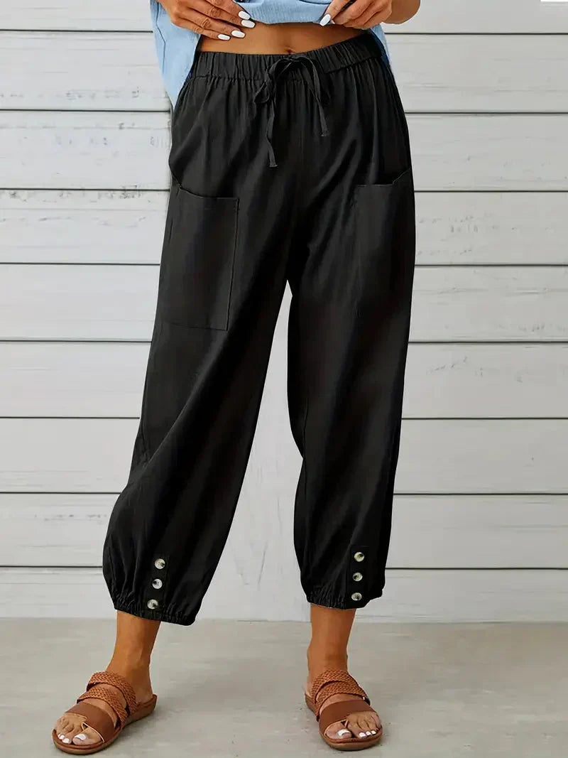 Variant image for Herrbyxor Linne Avslappnad Stil för Sommar-1