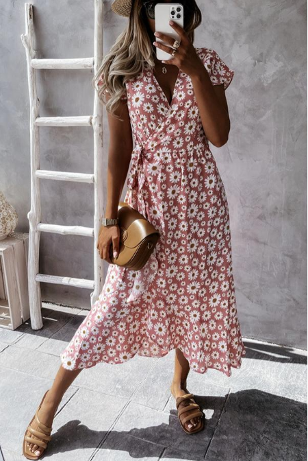 Variant image for Kvinna Midi Klänning Blommig Lätt Material-16