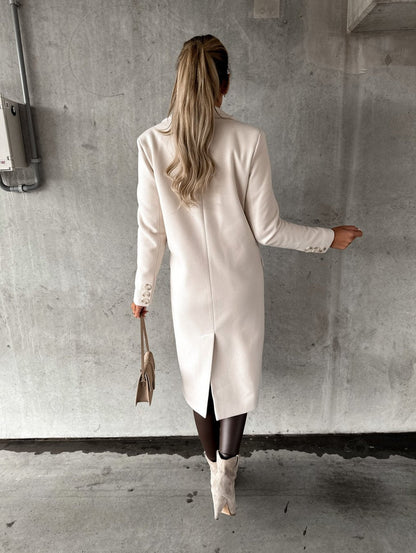 Kvinnors Blazer Modern Stil Högkvalitativt Tyg-5