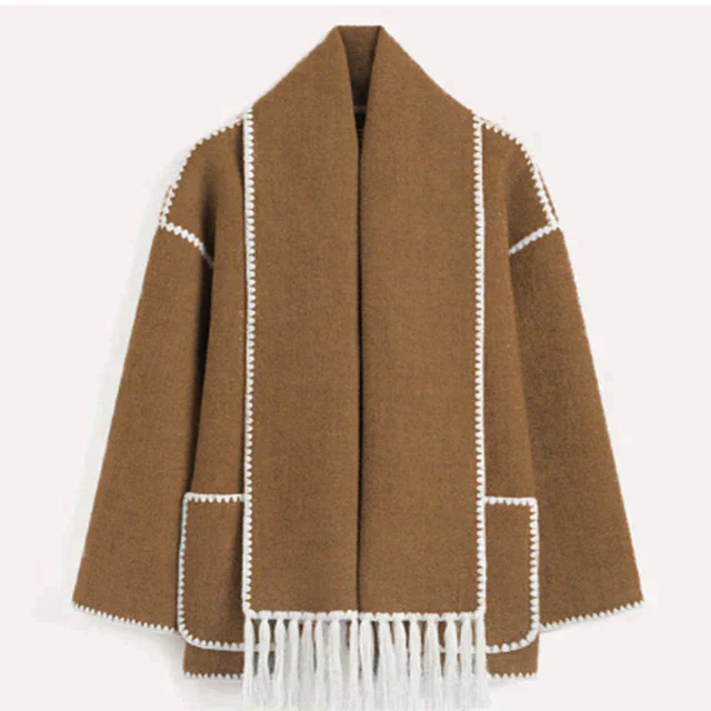 Variant image for Kvinnor Kappa med Tofsar Ull Polyester Elegant Normal Längd-17