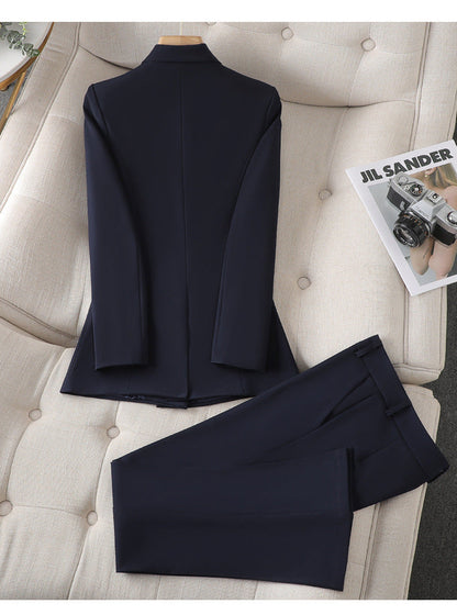 Dam Blazer och Byxor Set Elegant Hållbart Tyg-4